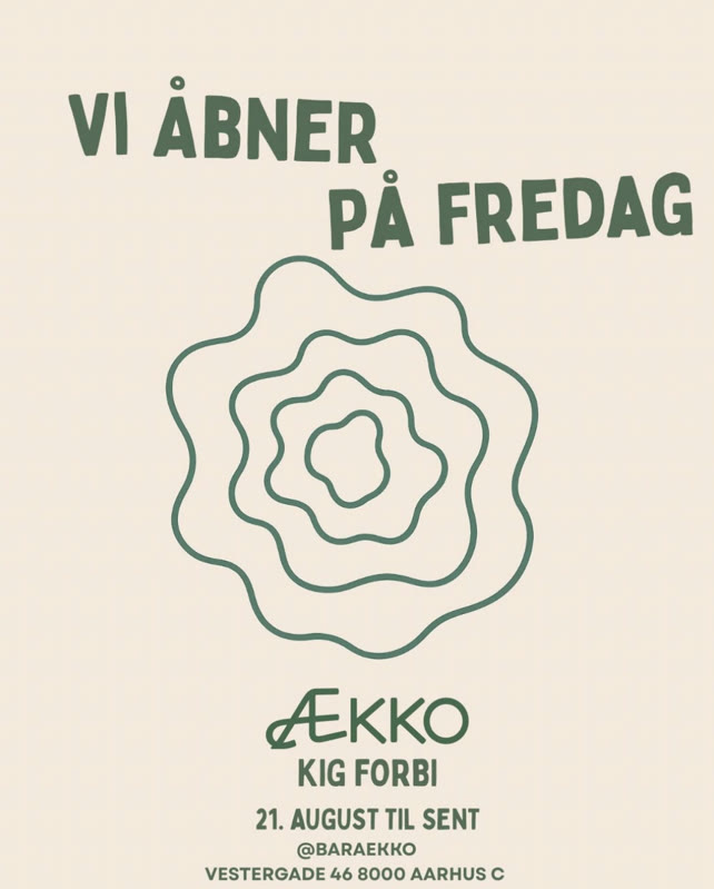 Plakat: Bar Ækko åbner på fredag den 21. august